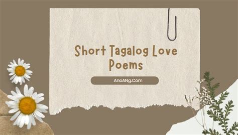 16 Short Tagalog Love Poems .